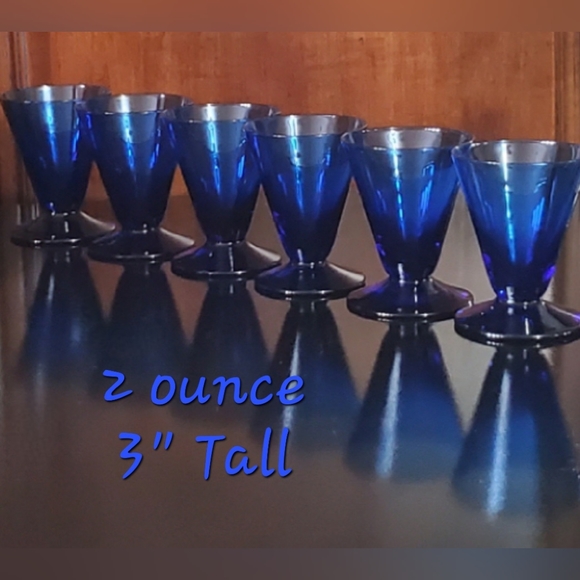 (6) Cobalt Blue 2oz Double Shot, Cordial, Shooter, Sake, Liquor, Shooter Glasses - Picture 2 of 10